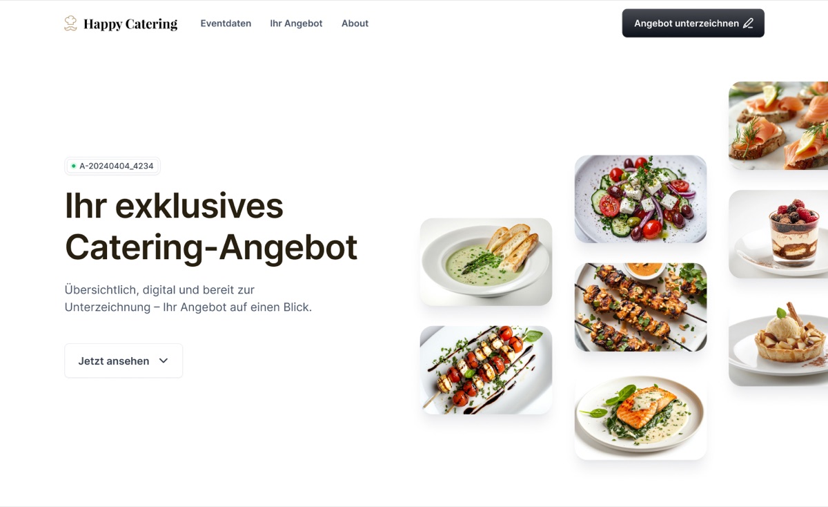 CaterSmart-Angebtos-Landingpage Mit CaterSmart präsentierst Du dein Angebot als Landingpage